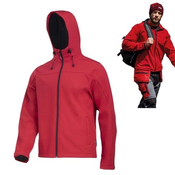 KURTKA SOFTSHELL Z KAPT. CZERWONA, XL Lahti Pro