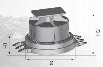 Hydromagnes z zębami 75 ID (730 kg)
