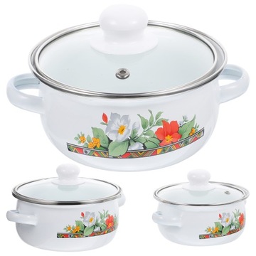 3 шт. Эмалированная суповая кастрюля для домашнего использования.