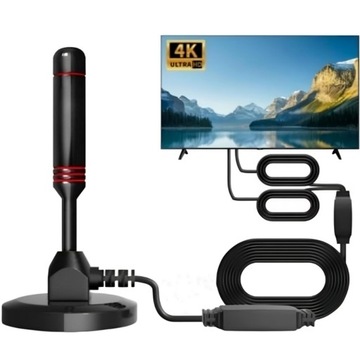 MOCNA Antena wewnętrzna/zewnętrzna POKOJOWA SIGNAFLEX ANTENA DVBT2 TV 4K