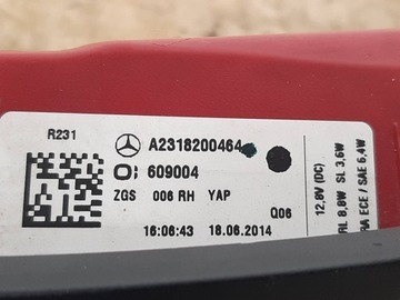 SVĚTLO ZADNÍ PRAVÁ MERCEDES SL R231 W231 USA