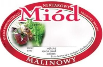 ETYKIETY OWALNE SAMOPRZYLEPNE 100szt MALINOWY