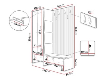 ГАРДЕРОБ для прихожей BALMA III + 6 панелей