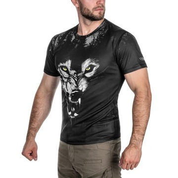 Koszulka termoaktywna T-shirt Haasta Wilk - czarna XXXL