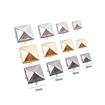 100 шт. 6-12 мм 4 заклепки с когтями квадратные круглые металлические шпильки с шипами пирамидальные заклепки