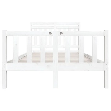 Каркас кровати vidaXL, белый массив дерева, 140x190 см