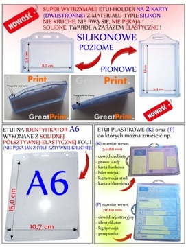 A6 MOCNY 115x150 mm (118x171) identyfikator etui holder na smycz skipass