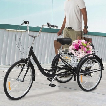 AEON TRIKE 24-ДЮЙМОВЫЙ ВЕЛОСИПЕД ДЛЯ ВЗРОСЛЫХ С КОРЗИНОЙ, ЛЕГКАЯ, 6 СКОРОСТЕЙ