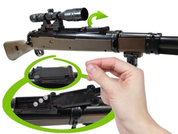 SZTUCER KARABIN MYŚLIWSKI NA KULKI 6MM SNAJPERKA ASG Z LUNETĄ I LASEREM