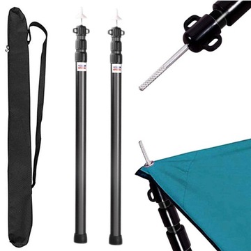 PRĘTY NAMIOTOWE REGULOWANE DRĄŻKI NAMIOTOWE ZE ALUMINIUM 95-235CM