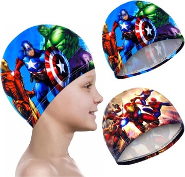 CZEPKI KĄPIELOWE MATERIAŁOWE DLA DZIECI Z KRESKÓWKI ZESTAW 2 SZTUKI