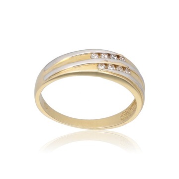 Złoty pierścionek cyrkonie białe złoto r17 3,09 g