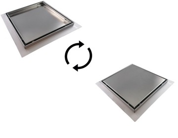 Odpływ prysznicowy kwadratowy 15 x 15 cm niski niska zabudowa 52 mm 2w1