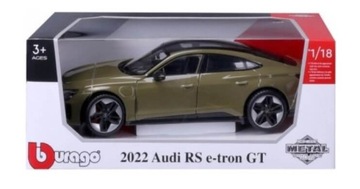 BBURAGO 1:18 AUDI RS E-TRON GT GREEN ZIELONY METALOWY MODEL