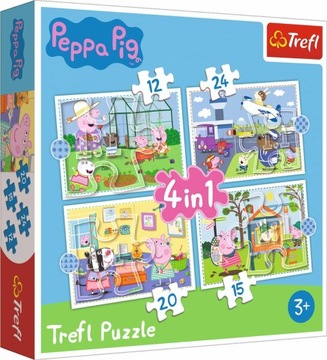 PUZZLE DLA DZIECI 4w1 ŚWINKA PEPPA 4 Układanki 4+