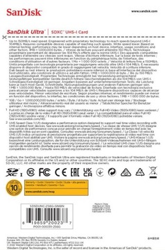 Карта памяти SD SANDISK ULTRA 256ГБ 150МБ/с C10 SDXC