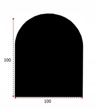Szyba pod kominek hartowana 100x100 Łuk Czarna