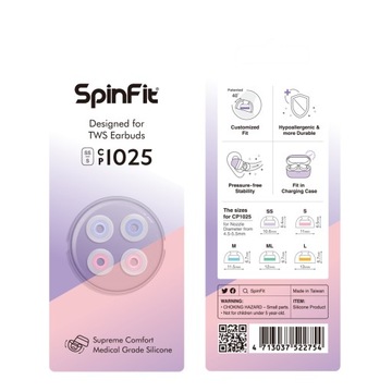 SpinFit CP1025 Nakładki z silikonu medycznego S/SS