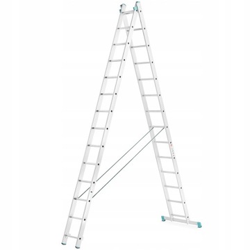 Drabina aluminiowa malarska rozstawna 2x14 + WÓZEK