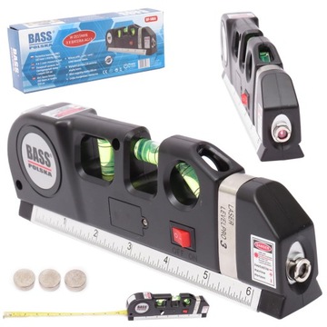 BASS POZIOMICA LASEROWA Z MIARKĄ LASER LINIJKA 4w1