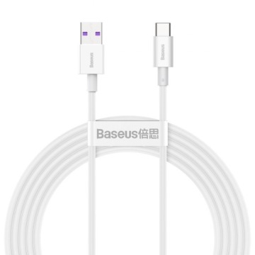 Кабель USB на USB-C Baseus 66Вт 6А 2м Белый