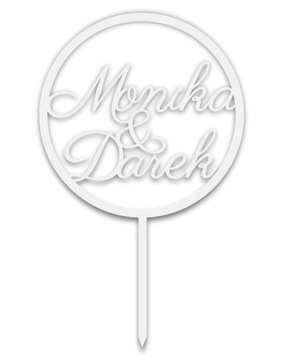 Topper TŚB-75-Imiona Ślub Wesele Biały