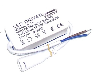 Zasilacz LED Driver 7w 4-7w 300mA 12-25v do paneli