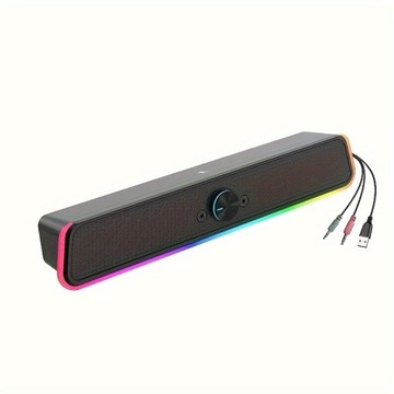 New E-1415 RGB Strip Computer Desktop Wired Multimedia USB Subwoofer Sound