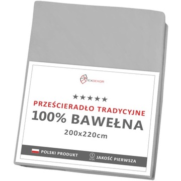 GRUBE Prześcieradło BAWEŁNIANE Bez Gumki 200x220 100% BAWEŁNA Różne Kolory