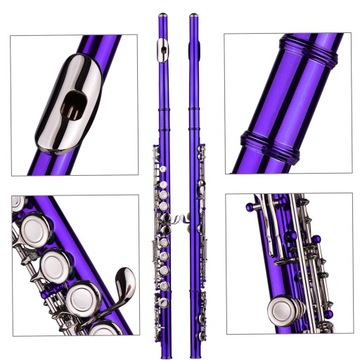 Флейта C с закрытым отверстием, 16 клавиш, мельхиор