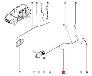 SPONA PATENTKY ZÁMKU DVEŘE KANGOO MEGANE LOGAN DUSTER 7703079834 OE!