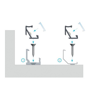 УГЛОВОЙ СВЕТОДИОДНЫЙ ПРОФИЛЬ 30°/60° H 2м + ЛАМПА, БЕЛАЯ
