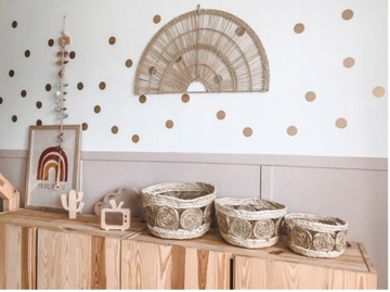 НАТУРАЛЬНАЯ ПЛЕТЕНАЯ КОРЗИНА В СТИЛЕ БОХО КОРЗИНА Ø22