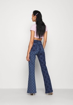 Jaded London Retro Print Flare Damskie Spodnie Jeansowe - 28