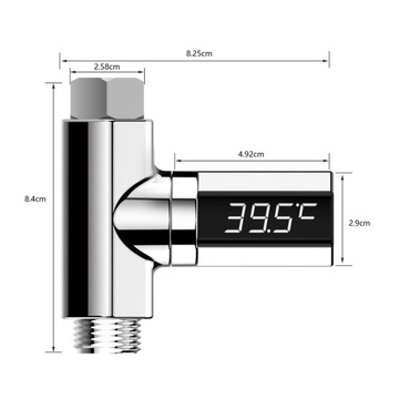 ЦИФРОВОЙ СВЕТОДИОДНЫЙ ТЕРМОМЕТР ДЛЯ ДУША БЕЗ ВИДИМОЙ БАТАРЕИ
