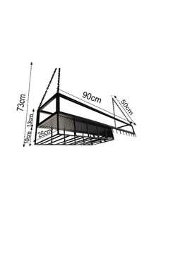 Подвесная полка с держателями для бокалов и вина, 90 см.