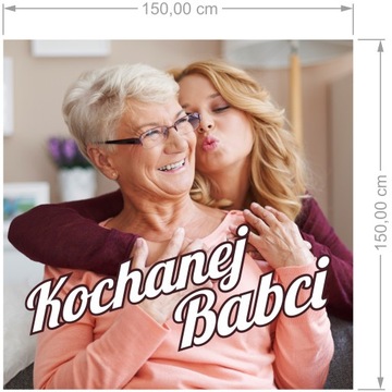 Foto koc Dzień Babci i Dziadka 150x150cm + PROJEKT