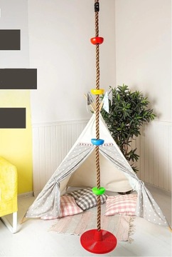 КРУГЛЫЕ КАЧЕЛИ ДЕТСКИЕ ДИСК ТОЛСТАЯ ВЕРЕВКА ДЛЯ ЛАЗАНИЯ 2м