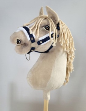 Недоуздок для HOBBY HORSE A3, аксесуари для Hobby Horse темно-синій +біле хутро