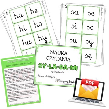 Plik PDF * SYLABY OTWARTE PISANE + ALFABET * nauka czytania sylabami *
