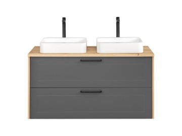 ШКАФ С РАКОВИНОЙ 120СМ MADERA ДУБ ARTISAN ГРАФИТ