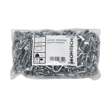 ŁAŃCUCH ZE STALI OCYNKOWANEJ, ŚREDNICA 5 MM