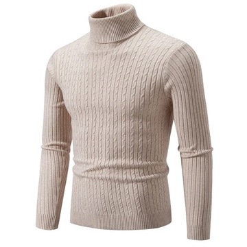 Autumn and Winter Men's New Warm High Neck Solid E