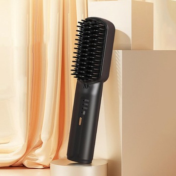 Многофункциональный беспроводной выпрямитель для волос с 3 регулируемыми черными насадками