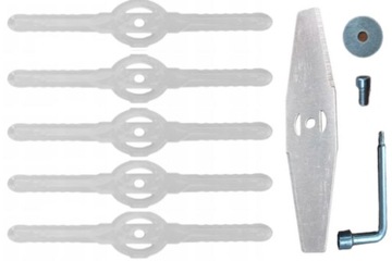 ZESTAW NOŻY NOŻYKÓW DO KOSY PODKASZARKI 5 X PLASTIK 1 X METAL