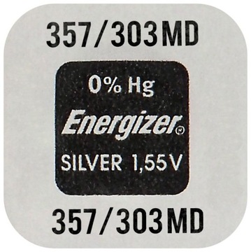 1x bateria srebrowa mini Energizer 357/303/SR44