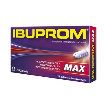 IBUPROM MAX 400mg ibuprofen lek przeciwbólowy 12sz