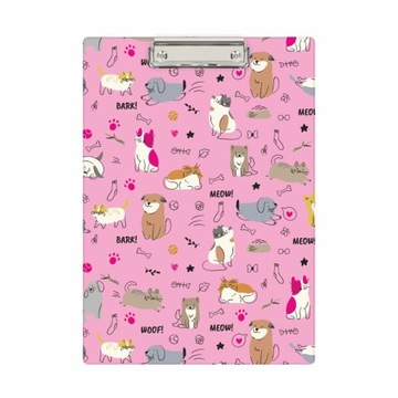 Deska z klipem Clipboard PVC A4 pets koty psy