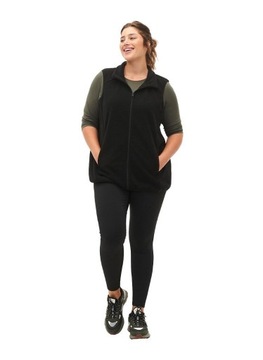 KAMIZELKA POLAR CZARNA KIESZENIE ZIZZI PLUS SIZE 154A