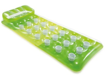 Materac z poduszką oparciem dmuchany do basenu 188x71cm Intex 58890 zielony